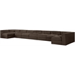 Meridian Furniture Rummi Brown Velvet Performance Fabric 9pc. Modular Sectional
