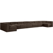 Meridian Furniture Rummi Brown Velvet Performance Fabric 9pc. Modular Sectional