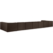 Meridian Furniture Rummi Brown Velvet Performance Fabric 9pc. Modular Sectional