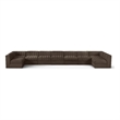 Meridian Furniture Rummi Brown Velvet Performance Fabric 9pc. Modular Sectional