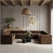 Meridian Furniture Rummi Brown Velvet Performance Fabric 9pc. Modular Sectional