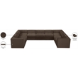 Meridian Furniture Rummi Brown Velvet Performance Fabric 9pc. Modular Sectional