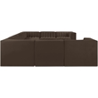 Meridian Furniture Rummi Brown Velvet Performance Fabric 9pc. Modular Sectional