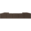 Meridian Furniture Rummi Brown Velvet Performance Fabric 9pc. Modular Sectional
