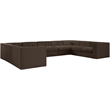 Meridian Furniture Rummi Brown Velvet Performance Fabric 9pc. Modular Sectional