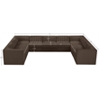 Meridian Furniture Rummi Brown Velvet Performance Fabric 9pc. Modular Sectional