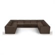 Meridian Furniture Rummi Brown Velvet Performance Fabric 9pc. Modular Sectional