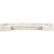 Meridian Furniture Rummi Cream Velvet Performance Fabric 8pc. Modular Sectional