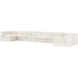 Meridian Furniture Rummi Cream Velvet Performance Fabric 8pc. Modular Sectional