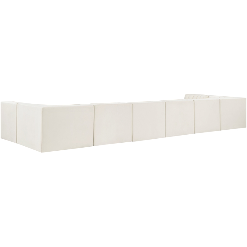Meridian Furniture Rummi Cream Velvet Performance Fabric 8pc. Modular Sectional