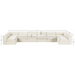 Meridian Furniture Rummi Cream Velvet Performance Fabric 8pc. Modular Sectional