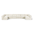 Meridian Furniture Rummi Cream Velvet Performance Fabric 8pc. Modular Sectional