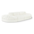 Meridian Furniture Rummi Cream Velvet Performance Fabric 8pc. Modular Sectional