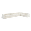 Meridian Furniture Rummi Cream Velvet Performance Fabric 8pc. Modular Sectional