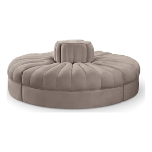 Meridian Furniture Rummi Taupe Velvet Performance Fabric 4pc. Modular Sofa