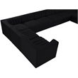 Meridian Furniture Rummi Black Velvet Performance Fabric 10pc. Modular Sectional