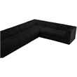 Meridian Furniture Rummi Black Velvet Performance Fabric 10pc. Modular Sectional