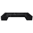 Meridian Furniture Rummi Black Velvet Performance Fabric 10pc. Modular Sectional