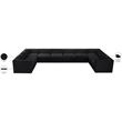 Meridian Furniture Rummi Black Velvet Performance Fabric 10pc. Modular Sectional