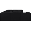 Meridian Furniture Rummi Black Velvet Performance Fabric 10pc. Modular Sectional