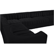 Meridian Furniture Rummi Black Velvet Performance Fabric 10pc. Modular Sectional