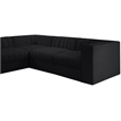 Meridian Furniture Rummi Black Velvet Performance Fabric 10pc. Modular Sectional
