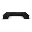 Meridian Furniture Rummi Black Velvet Performance Fabric 10pc. Modular Sectional