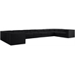 Meridian Furniture Rummi Black Velvet Performance Fabric 11pc. Modular Sectional