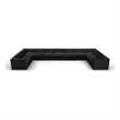 Meridian Furniture Rummi Black Velvet Performance Fabric 11pc. Modular Sectional