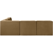 Meridian Furniture Rummi Saddle Velvet Performance Fabric 5pc. Modular Sectional