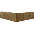 Meridian Furniture Rummi Saddle Velvet Performance Fabric 5pc. Modular Sectional