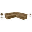 Meridian Furniture Rummi Saddle Velvet Performance Fabric 5pc. Modular Sectional