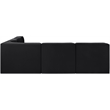 Meridian Furniture Rummi Black Velvet Performance Fabric 5pc. Modular Sectional