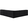 Meridian Furniture Rummi Black Velvet Performance Fabric 5pc. Modular Sectional