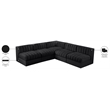 Meridian Furniture Rummi Black Velvet Performance Fabric 5pc. Modular Sectional