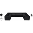Meridian Furniture Rummi Black Velvet Performance Fabric 9pc. Modular Sectional