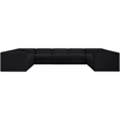 Meridian Furniture Rummi Black Velvet Performance Fabric 9pc. Modular Sectional