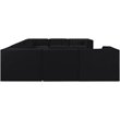 Meridian Furniture Rummi Black Velvet Performance Fabric 9pc. Modular Sectional