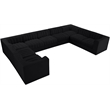 Meridian Furniture Rummi Black Velvet Performance Fabric 9pc. Modular Sectional