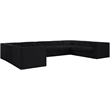 Meridian Furniture Rummi Black Velvet Performance Fabric 9pc. Modular Sectional