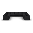 Meridian Furniture Rummi Black Velvet Performance Fabric 9pc. Modular Sectional