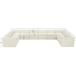 Meridian Furniture Rummi Cream Velvet Performance Fabric 10pc. Modular Sectional