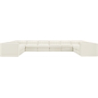 Meridian Furniture Rummi Cream Velvet Performance Fabric 10pc. Modular Sectional