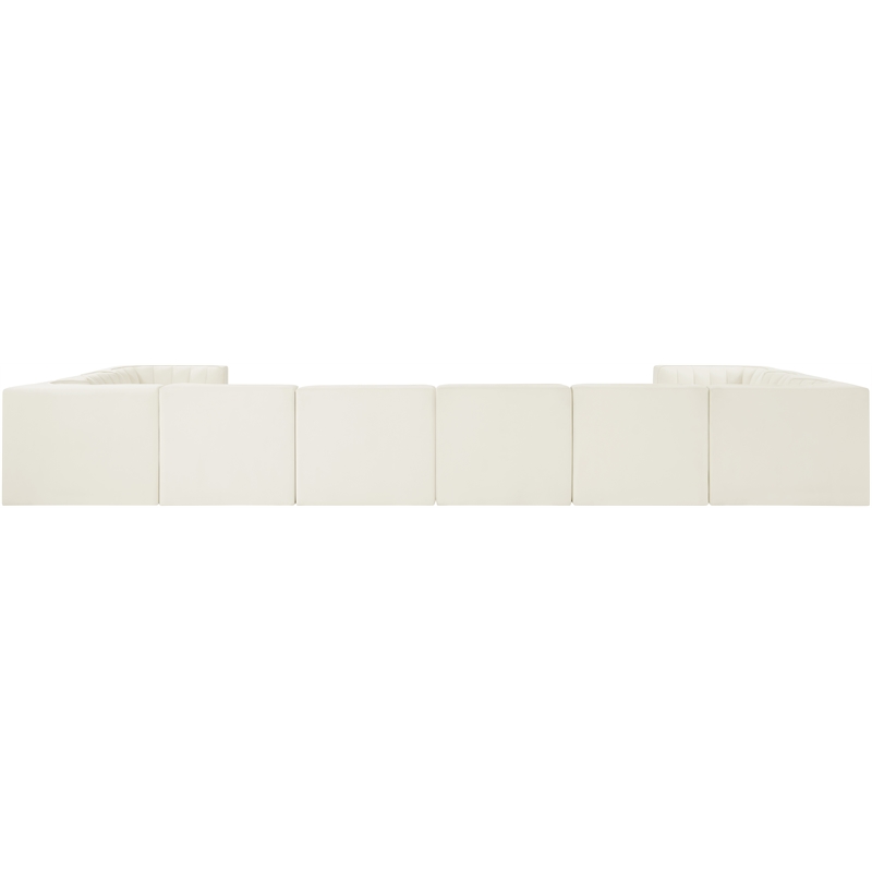 Meridian Furniture Rummi Cream Velvet Performance Fabric 10pc. Modular Sectional