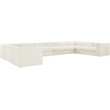 Meridian Furniture Rummi Cream Velvet Performance Fabric 10pc. Modular Sectional