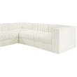 Meridian Furniture Rummi Cream Velvet Performance Fabric 10pc. Modular Sectional