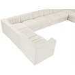 Meridian Furniture Rummi Cream Velvet Performance Fabric 10pc. Modular Sectional