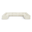 Meridian Furniture Rummi Cream Velvet Performance Fabric 10pc. Modular Sectional