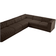 Meridian Furniture Rummi Brown Velvet Performance Fabric 10pc. Modular Sectional
