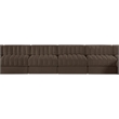 Meridian Furniture Rummi Brown Velvet Performance Fabric 10pc. Modular Sectional